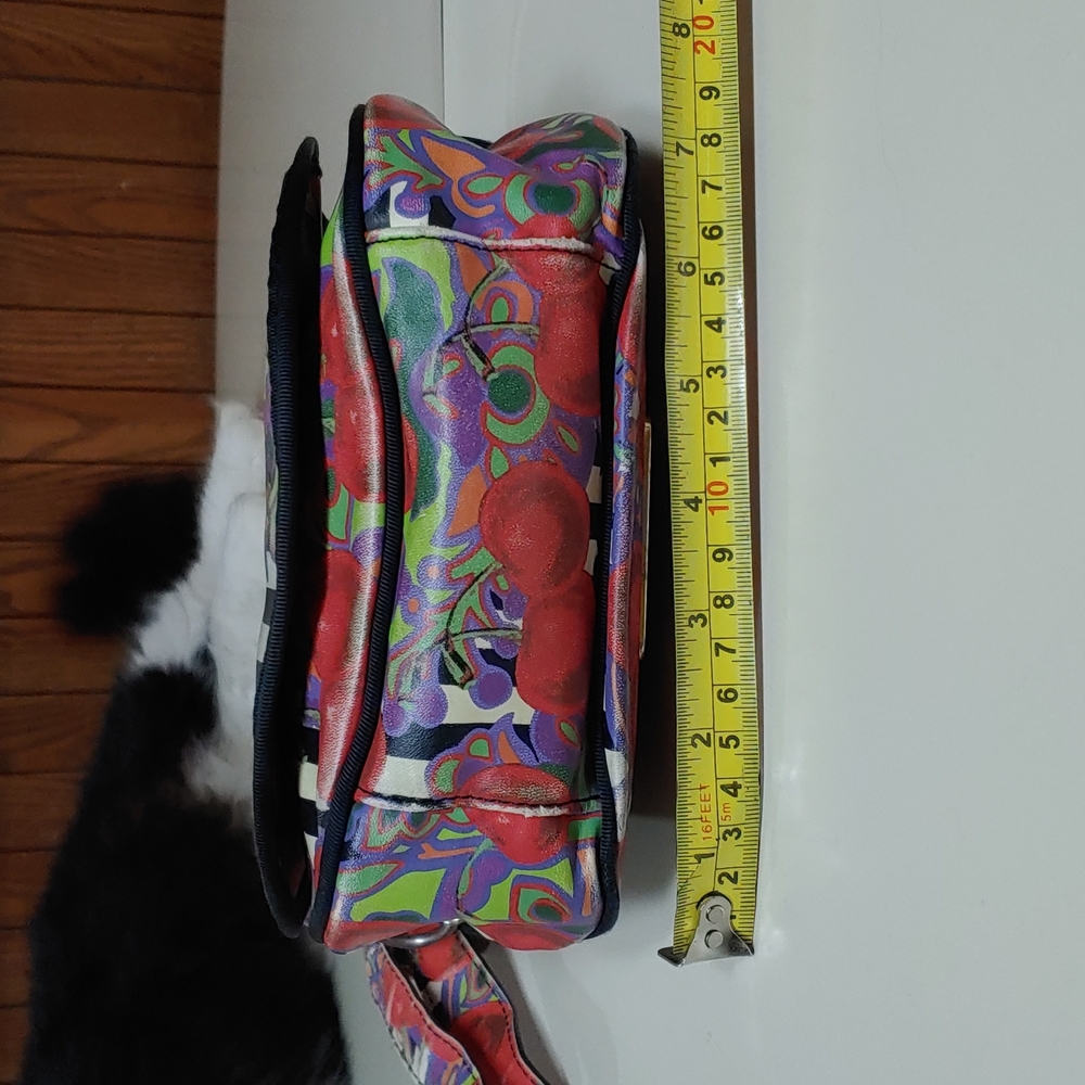 Betsey Johnson Cherries and Stripes  Crossbody Saddle Bag - Picture 10 of 17